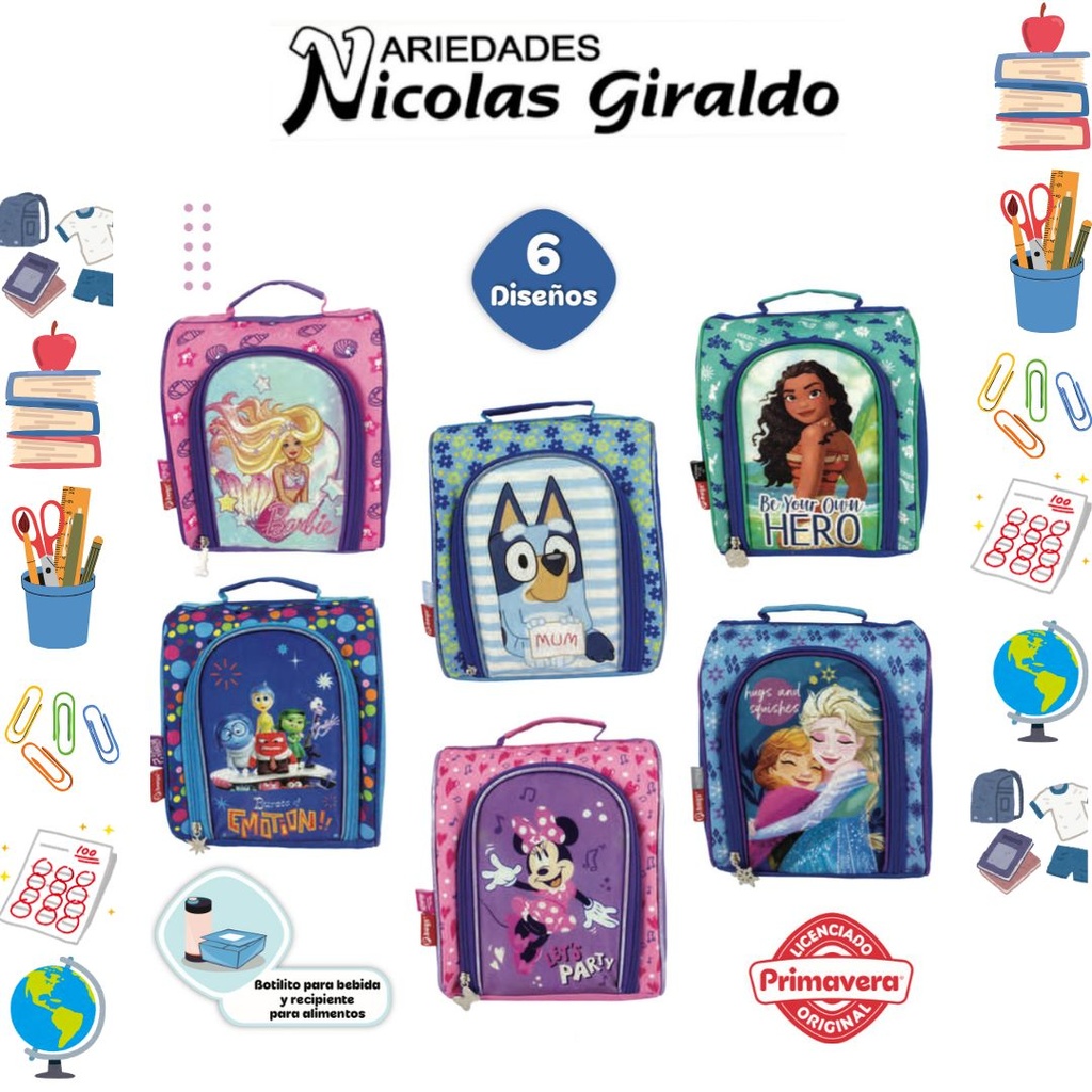 Lonchera primavera vertical personajes niña