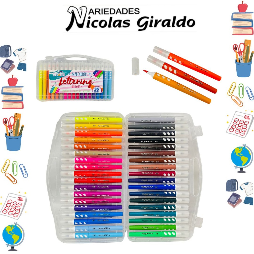 Marcador arcoiris punta pincel x36 eterna