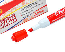 Marcador borrable rojo caja x12 eterna (UND 1.000)