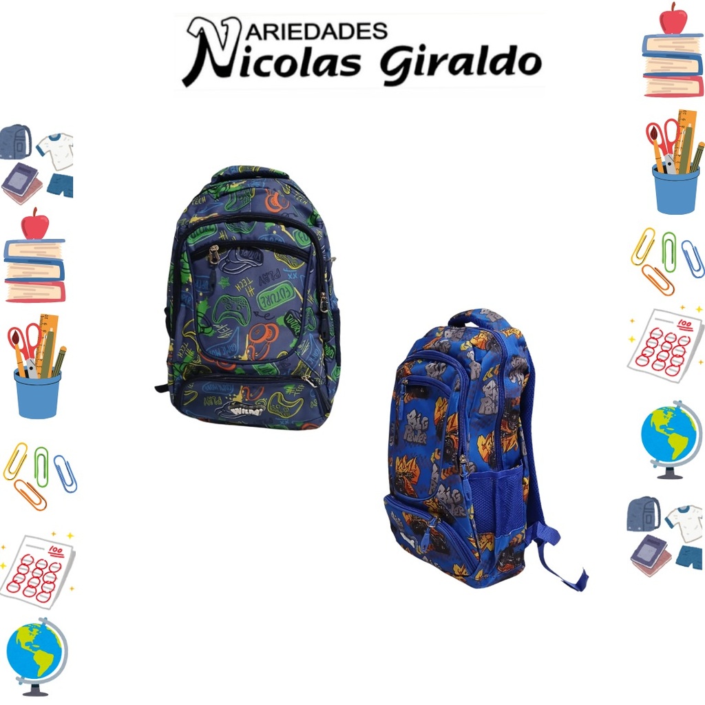 Morral wilpa grande estampado hombre #16.5 