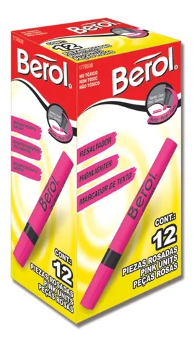 Resaltador berol grueso fucsia caja x12 (UND $1.200)
