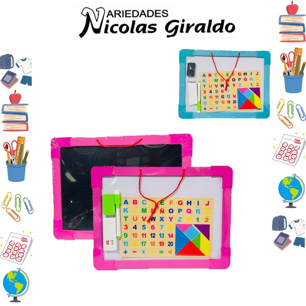 Tablero madera doble con iman mediano