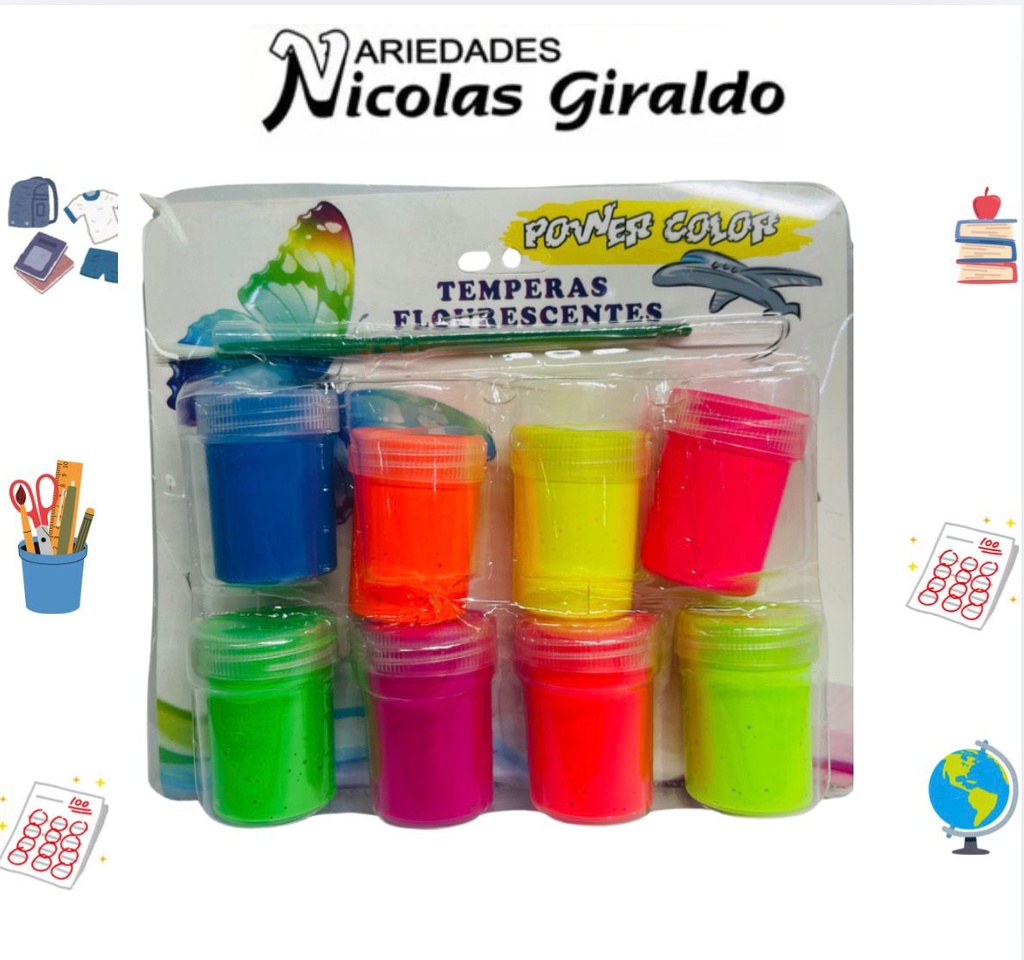 Tempera neon carton x8