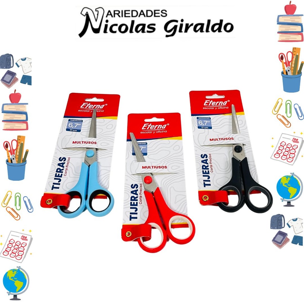Tijera eterna 6.75 plastico x1
