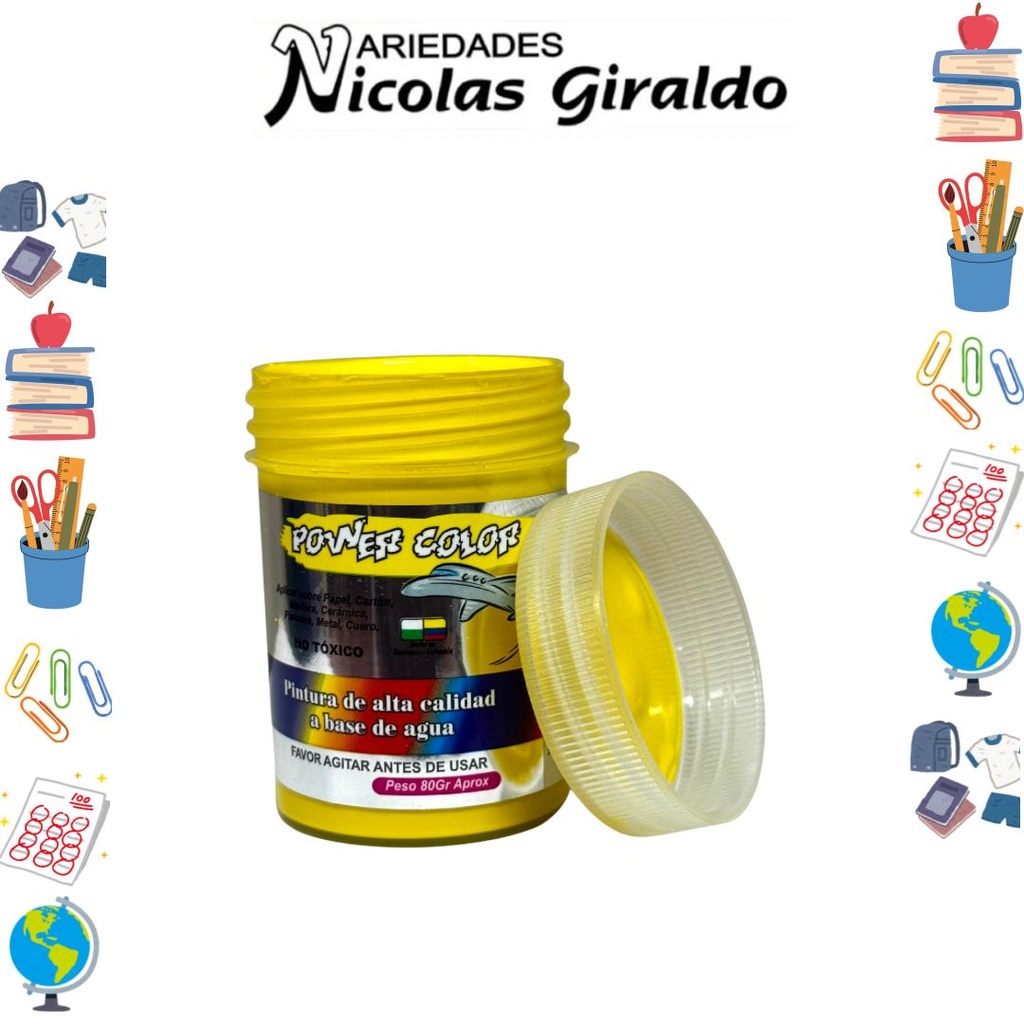 Vinilo power color x80 cc amarillo