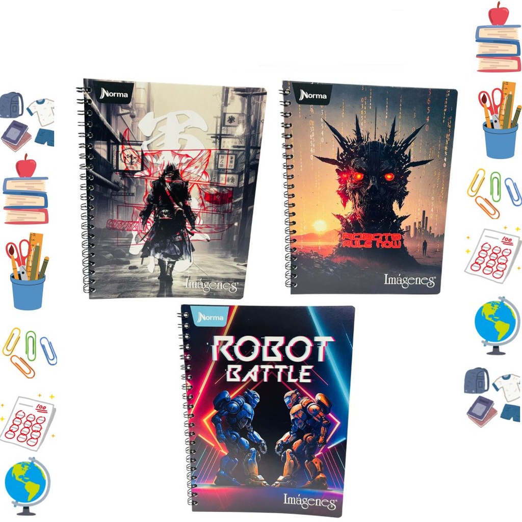 Cuaderno norma argollado grande economico cuadro masculino