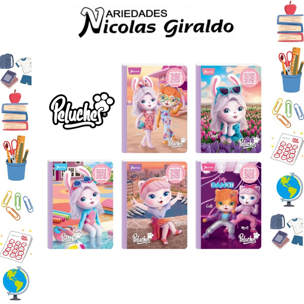 Cuaderno norma gama media peluche 100H cuadro
