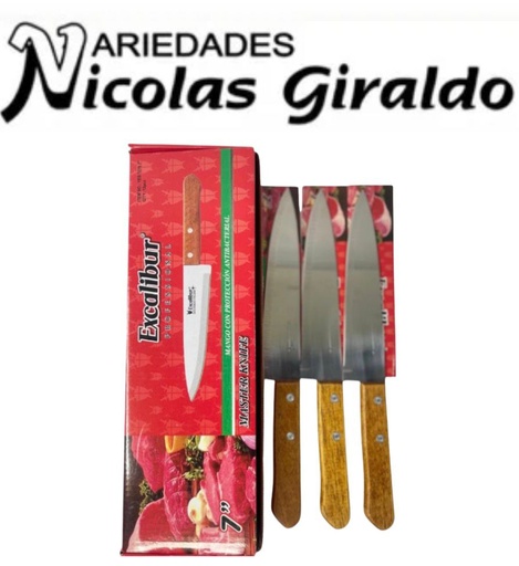 [YES-1078-7] Cuchillo excalibur madera #7 CAJA X12 