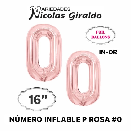 [1404P] @Numero inflable p rosa #0 