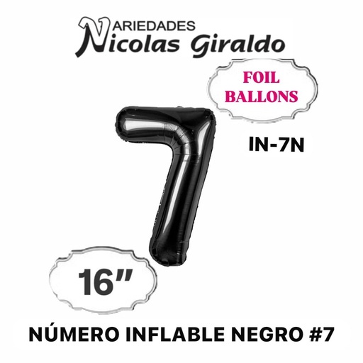 [DF-013] @(1404P)Numero inflable negro #7