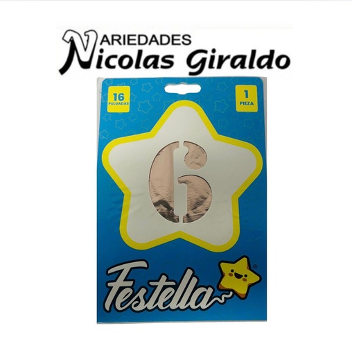 [2D-1751R-6] @Numero inflable p rosa #6