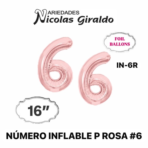 [DF-013] @Numero inflable p rosa #6