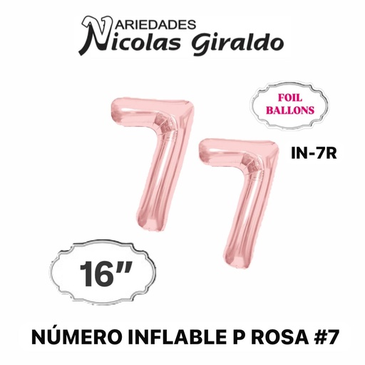 [2D-1751R-7] @Numero inflable p rosa #7 (1404P)