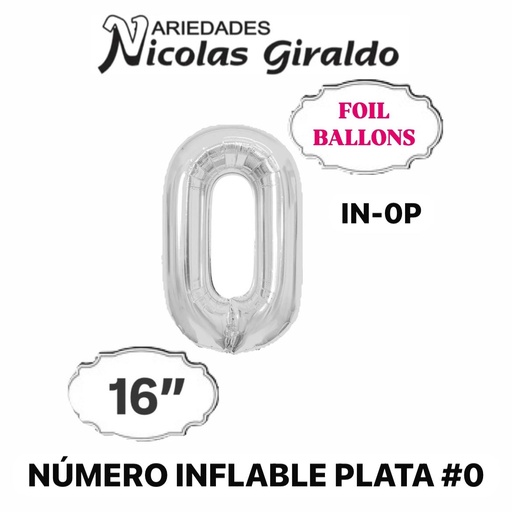 [DF-013] @(1404P)Numero inflable plata #0