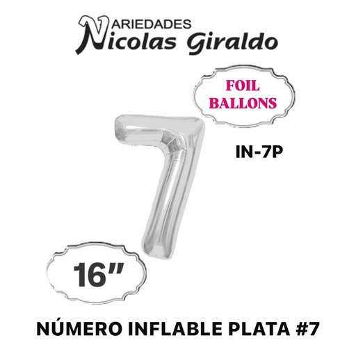 [DF-013] @(1404P) Numero inflable plata #7