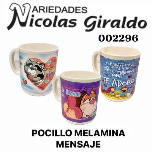 [002296*] @Pocillo melamina mensaje 