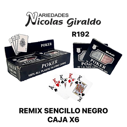 [PT27417] (192)Remix sencillo negro caja x6