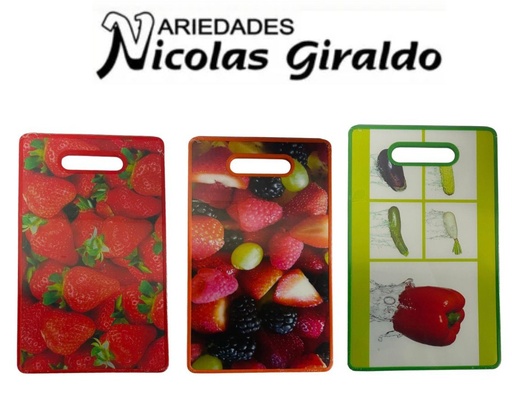 [PT27106] Tabla picar estampada frutas gruesa 23X37