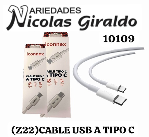[10109]  (Z22) Cable usb a tipo C 