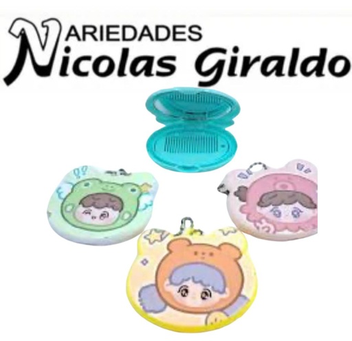 [PT24235] Espejo cartera figura estampado PQT X12