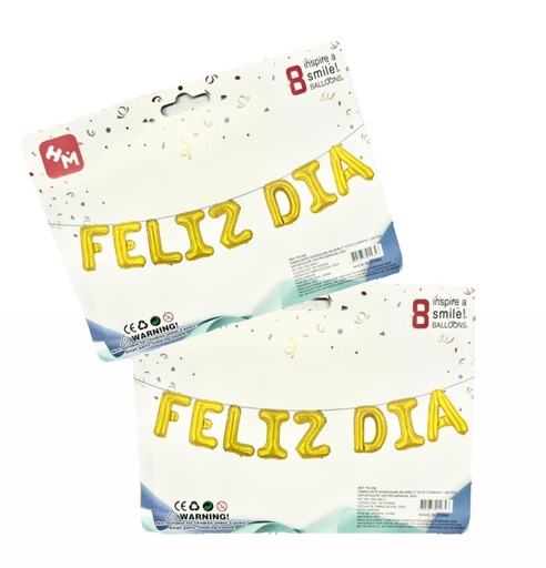 [YN-336] Inflable feliz dia dorado letra