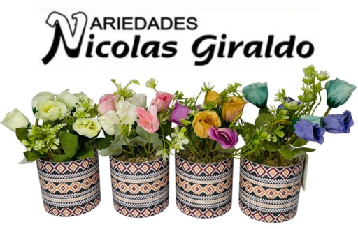 [PT26561] Matera estampada flor artificial rosa