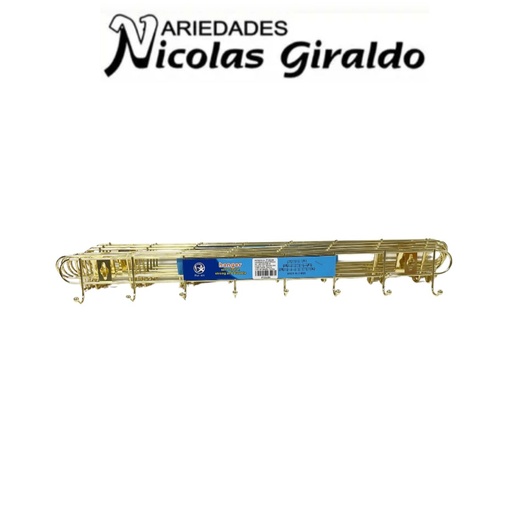 [PT25194] Perchero metal dorado x8 paquete x10 