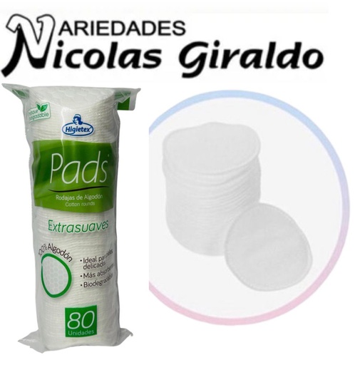 [GRDL-0080] Rodajas desmaquillar pads x80