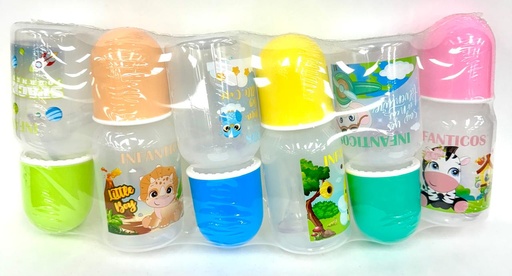 [0347] Tetero liso pequeño 5oz infantico pastel pqt x6 