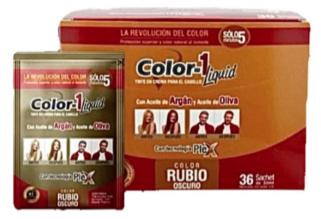 [PT0001085] Tintura liquida rubio oscuro color uno sobre