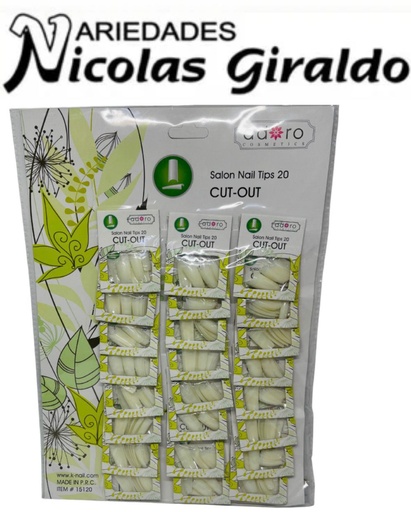 [15120] Uñas adoro CUT-OUT blanca x24 Carton verde