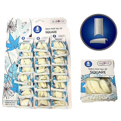 [15119] Uñas adoro SQUARE x24 Carton azul