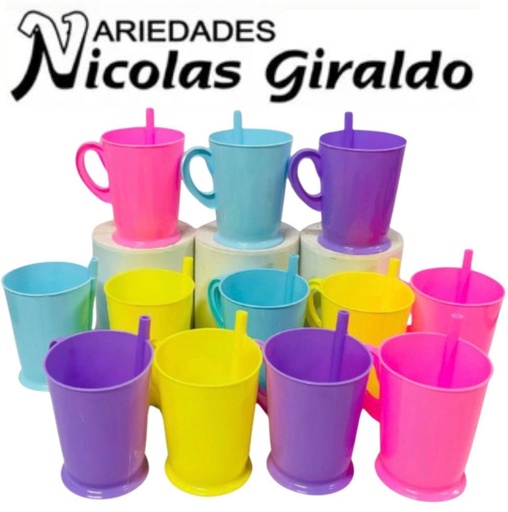 [H012-VA] Vaso pitillo bebe sencillo X1 beed PQT X12 