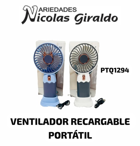 [PTQ1294] Ventilador recargable portatil pequeño