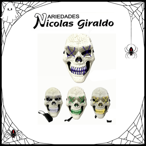 [DK600] @Mascara halloween calavera con luz