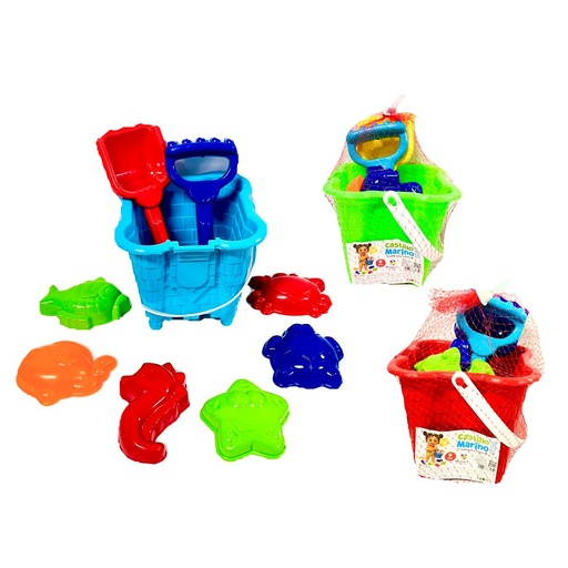[MT4689] (4488)Balde playero castillo grande mundiplas con accesorios