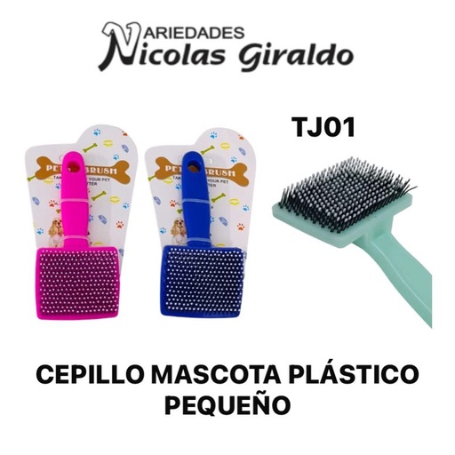 [TJ01] Cepillo mascota plastico pequeño 