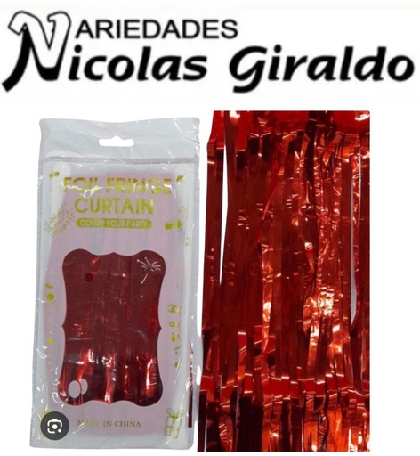 [1363-4] Cortina fiesta brillante 2x1 roja (3S24-13-4)