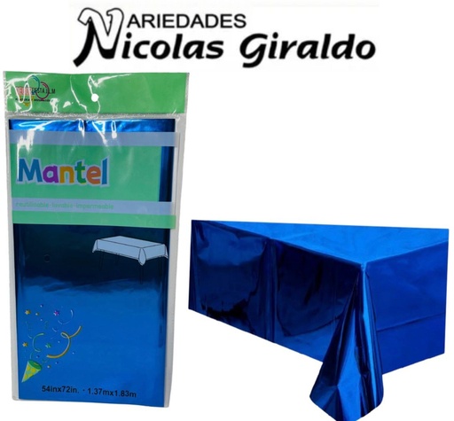 [2D-6828] Mantel fiesta brillante azul oscuro 
