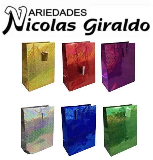 [DK-715] @Bolsa regalo tornasol mediana 27x34 PQT X12  