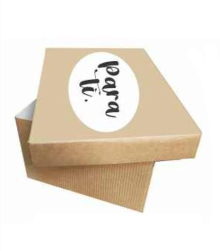 [UN0733] Caja kraft cariñito acetato mensaje grande