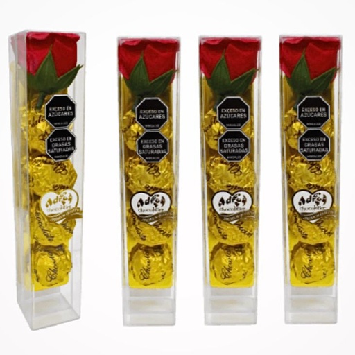 [E85-CH] Chocolate adro retangular con rosa