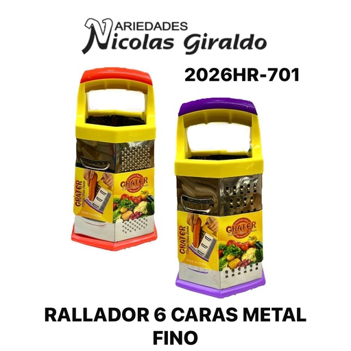 [2026HR-701] @Rallador 6 caras mediano fino