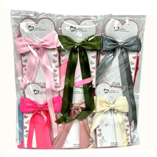 [106070] @Moño coquette mediano color bolsa x12 