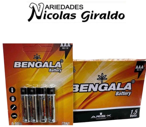 [BG008] Pila bengala 3AAA carton x4 caja x12 