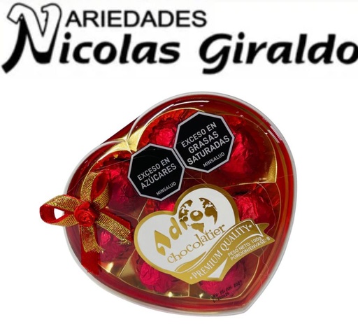 [E37-CH] Chocolate adro corazon X8