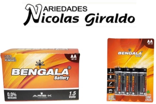 [BG002] Pila bengala 2AA carton x4 caja x12  