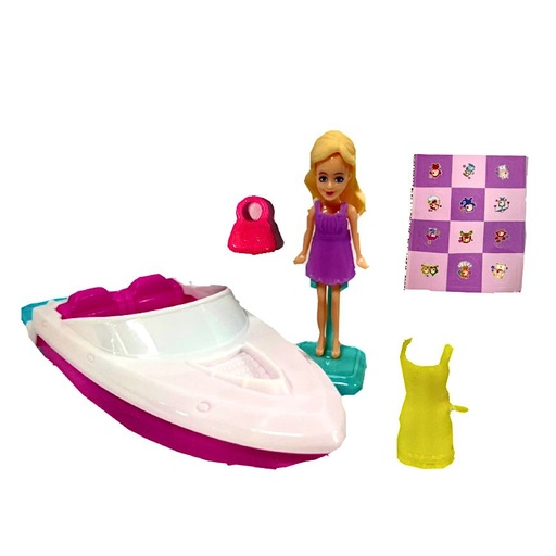 [CA993] Set muñeca mini con yate bolsa  