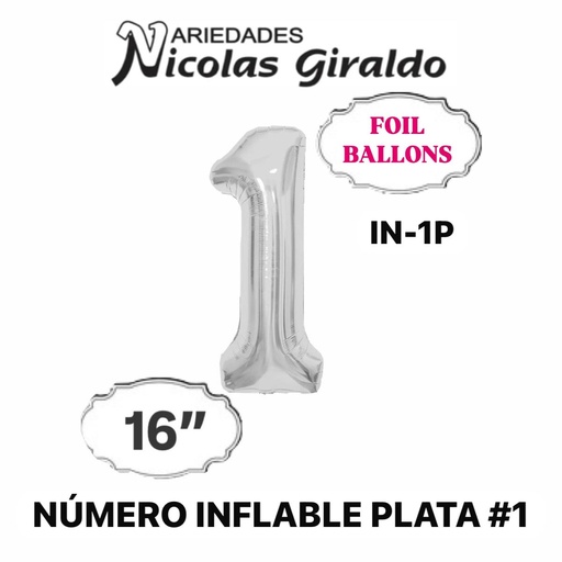 [1404P] @Numero inflable plata #1