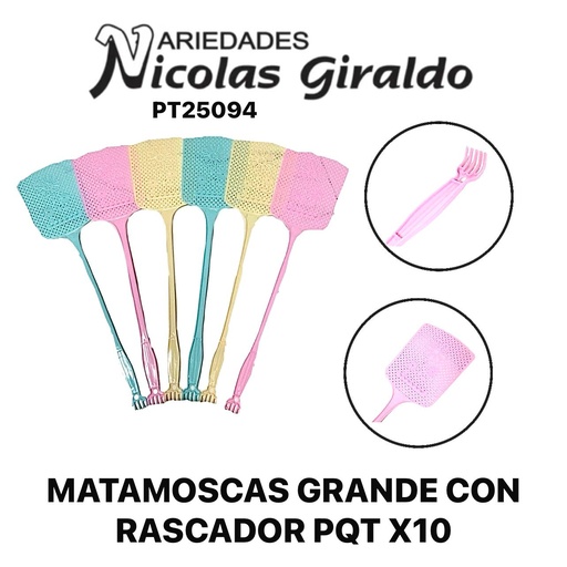 [PT25094] Matamoscas grande con rascador PQT x10